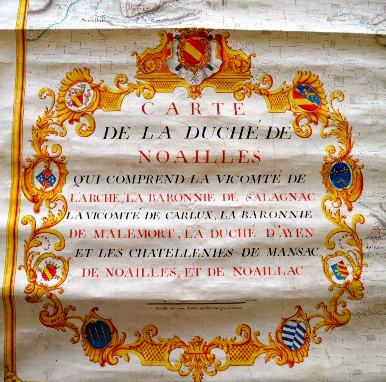 cartouche carte du Duché de Noailles du début du 18e siècle