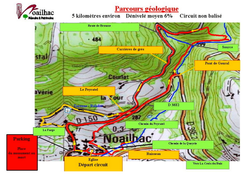 Parcours de découverte géologique  autour de Noailhac